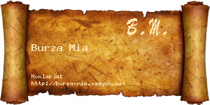 Burza Mia névjegykártya